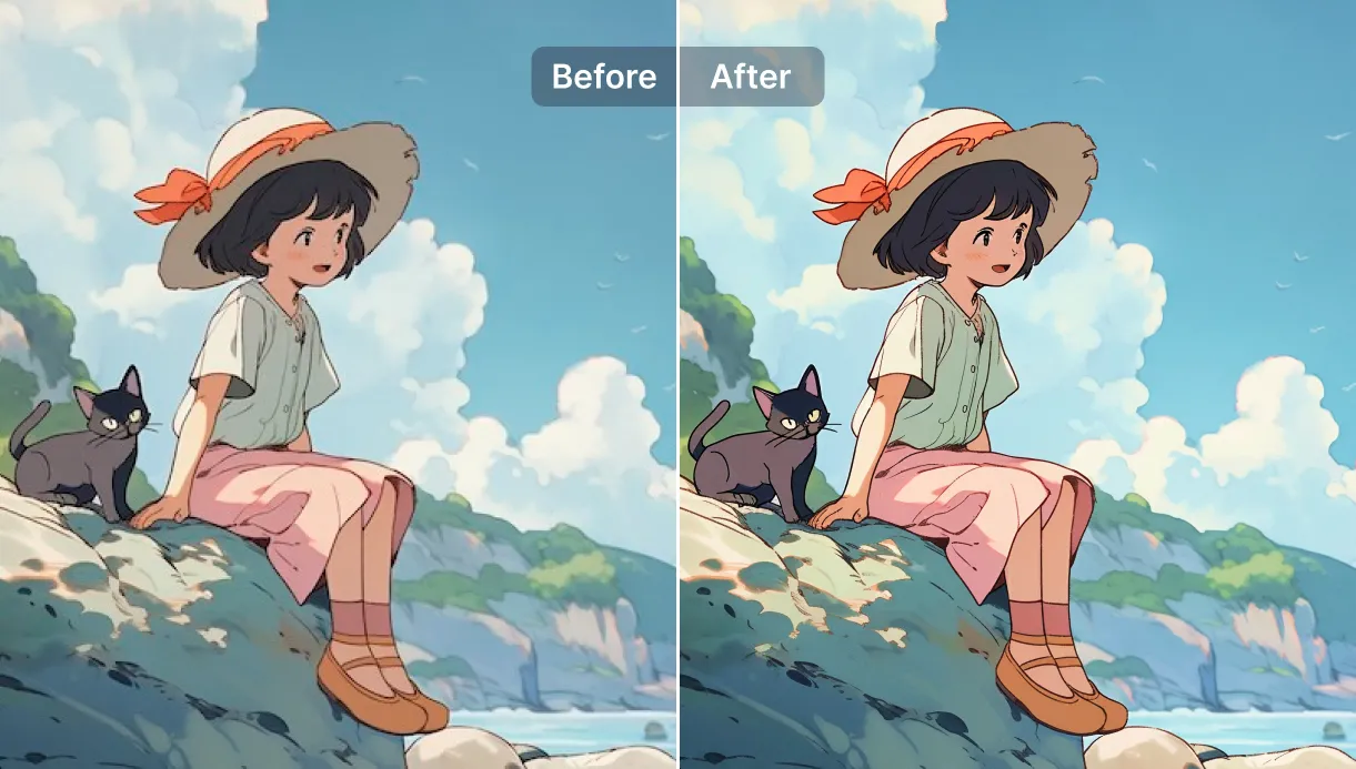 Improve fan-made artwork with AIPhotor AI anime upscaler