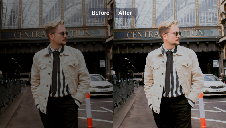 AI automatically corrects the brightness of pictures