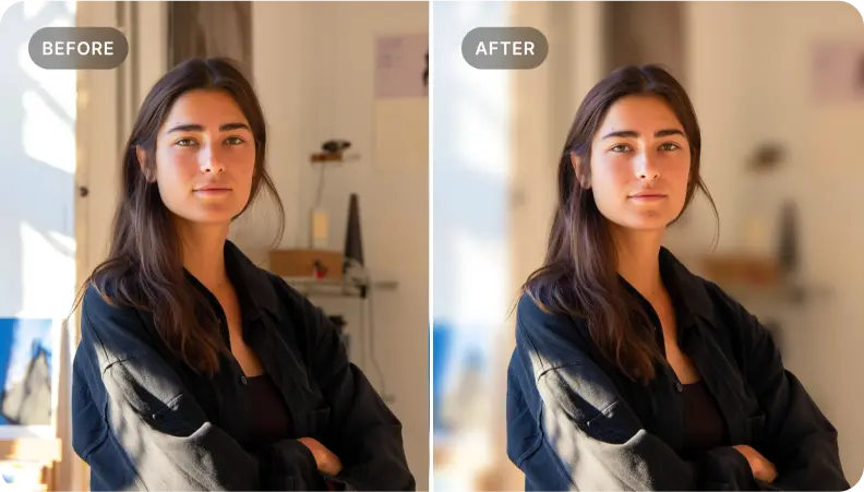 The blur bg tool makes portrait photos deeper