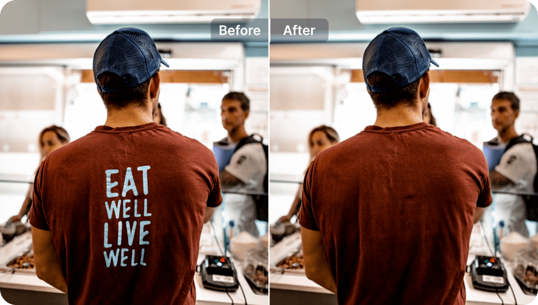 preserve background photo after removing text